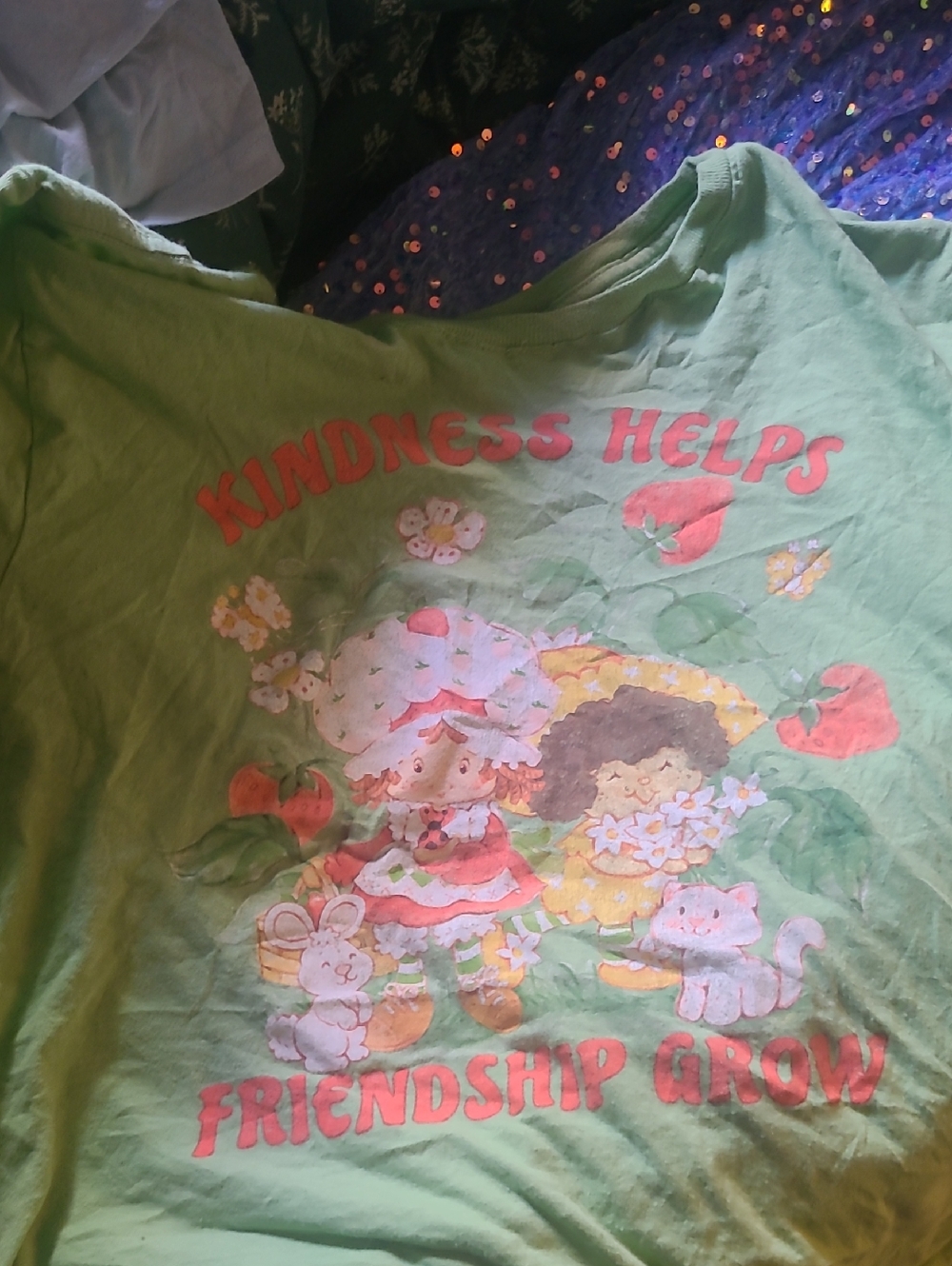 Green Graphic Tee - Kindness Helps Friendship Grow